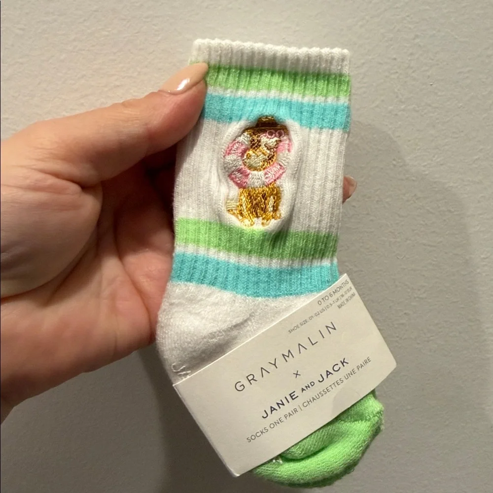 Janie and Jack Kids' Patterned Socks Trio 0-6 month NWT